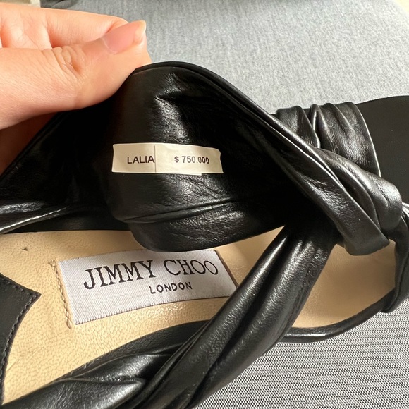 Jimmy Choo Lalia Black Leather 85 Sandals Heels Size 36 - Picture 10 of 12